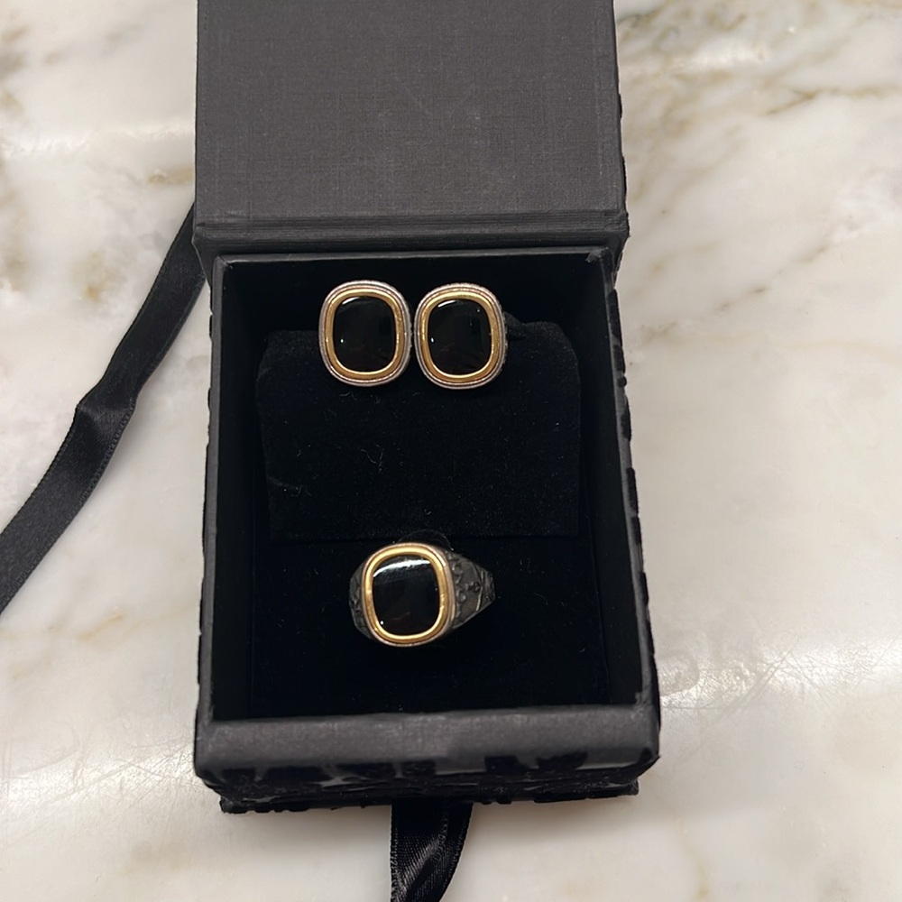 Gold & Silver 925 Boutique Ring & Cufflinks